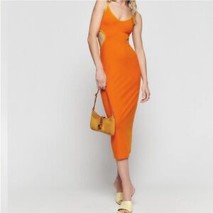 Reformation Lilou Knit Dress in Citrus | Size Medium |NWOT
